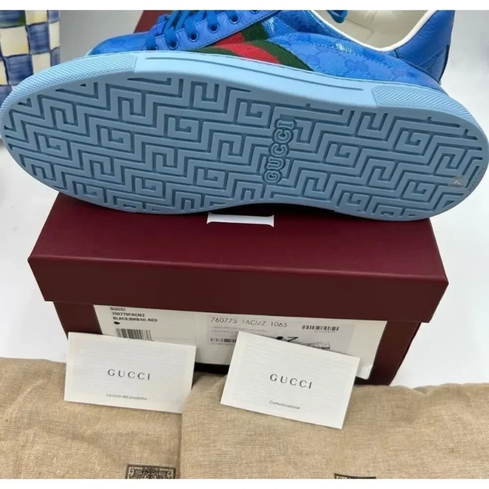 Men's Gucci ace crystal canvas low top sneakers size 7 fits 7.5 US made in Italy
